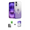 MARSİLYAN™- iPhone 16 Kılıf Eksen Minimal Özel Seri - Siyah Bilvis 5in1 3D Magic Cam Ekran Koruyucu + Raze Metal Kamera Lens - SH