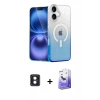 MARSİLYAN™- iPhone 16 Kılıf Eksen Minimal Özel Seri - Siyah Bilvis 5in1 5D Magic Hayalet Cam Ekran Koruyucu + PVD Metal Kamera Lens - MI