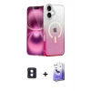 MARSİLYAN™- iPhone 16 Kılıf Eksen Minimal Özel Seri - Siyah Bilvis 5in1 5D Magic Hayalet Cam Ekran Koruyucu + PVD Metal Kamera Lens - MI