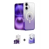 MARSİLYAN™- iPhone 16 Kılıf Eksen Minimal Özel Seri - Siyah Bilvis 5in1 5D Magic Hayalet Cam Ekran Koruyucu + Bilvis Titan Kamera Lens - YL