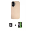 MARSİLYAN™- iPhone 16 Kılıf Eksen Prime - Şeffaf 360 Full Body Arka Koruyucu + PVD Metal Kamera Lens - PE