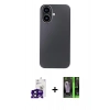 MARSİLYAN™- iPhone 16 Kılıf Eksen Prime - Şeffaf 360 Full Body Arka Koruyucu + Bilvis Titan Kamera Lens - SH