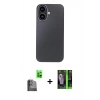 MARSİLYAN™- iPhone 16 Kılıf Eksen Prime - Şeffaf 360 Full Body Arka Koruyucu + Raze Metal Kamera Lens - SH