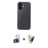 MARSİLYAN™- iPhone 16 Kılıf Eksen Prime - Şeffaf Pasifik Cam Ekran Koruyucu + Bilvis Titan Kamera Lens - YL