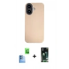 MARSİLYAN™- iPhone 16 Kılıf Eksen Prime - Siyah 360 Mat Full Body Arka Koruyucu + Raze Metal Kamera Lens - LT