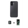 MARSİLYAN™- iPhone 16 Kılıf Eksen Prime - Siyah 360 Mat Full Body Arka Koruyucu + PVD Metal Kamera Lens - YL