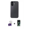 MARSİLYAN™- iPhone 16 Kılıf Eksen Prime - Siyah 360 Mat Full Body Arka Koruyucu + Bilvis Titan Kamera Lens - SH