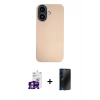 MARSİLYAN™- iPhone 16 Kılıf Eksen Prime - Siyah 3D Antistatik Hayalet Cam Ekran Koruyucu + Bilvis Titan Kamera Lens - GS
