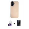 MARSİLYAN™- iPhone 16 Kılıf Eksen Prime - Siyah 3D Antistatik Hayalet Cam Ekran Koruyucu + Bilvis Titan Kamera Lens - YL