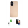 MARSİLYAN™- iPhone 16 Kılıf Eksen Prime - Siyah 3D Antistatik Mat Seramik Nano Ekran Koruyucu + Raze Metal Kamera Lens - BZ