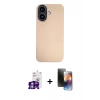 MARSİLYAN™- iPhone 16 Kılıf Eksen Prime - Siyah 3D Antistatik Mat Seramik Nano Ekran Koruyucu + Bilvis Titan Kamera Lens - GS