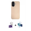MARSİLYAN™- iPhone 16 Kılıf Eksen Prime - Siyah 3D Antistatik Seramik Nano Ekran Koruyucu + Bilvis Titan Kamera Lens - PE