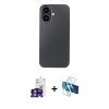 MARSİLYAN™- iPhone 16 Kılıf Eksen Prime - Siyah 3D Antistatik Seramik Nano Ekran Koruyucu + Bilvis Titan Kamera Lens - YL