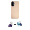 MARSİLYAN™- iPhone 16 Kılıf Eksen Prime - Siyah 3D Antistatik Seramik Nano Ekran Koruyucu + Bilvis Titan Kamera Lens - YL