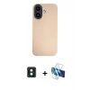 MARSİLYAN™- iPhone 16 Kılıf Eksen Prime - Siyah 3D Antistatik Seramik Nano Ekran Koruyucu + PVD Metal Kamera Lens - YL