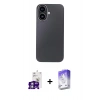 MARSİLYAN™- iPhone 16 Kılıf Eksen Prime - Siyah Bilvis 5in1 3D Magic Cam Ekran Koruyucu + Bilvis Titan Kamera Lens - GS
