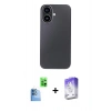 MARSİLYAN™- iPhone 16 Kılıf Eksen Prime - Siyah Bilvis 5in1 3D Magic Cam Ekran Koruyucu + Raze Metal Kamera Lens - LT