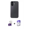 MARSİLYAN™- iPhone 16 Kılıf Eksen Prime - Siyah Bilvis 5in1 3D Magic Cam Ekran Koruyucu + Pembe Bilvis Titan Kamera Lens