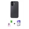 MARSİLYAN™- iPhone 16 Kılıf Eksen Prime - Siyah Bilvis 5in1 3D Magic Cam Ekran Koruyucu + Raze Metal Kamera Lens - PE