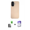 MARSİLYAN™- iPhone 16 Kılıf Eksen Prime - Siyah Bilvis 5in1 3D Magic Cam Ekran Koruyucu + Raze Metal Kamera Lens - SH