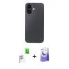 MARSİLYAN™- iPhone 16 Kılıf Eksen Prime - Siyah Bilvis 5in1 5D Magic Hayalet Cam Ekran Koruyucu + Raze Metal Kamera Lens - BZ