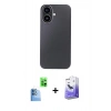 MARSİLYAN™- iPhone 16 Kılıf Eksen Prime - Siyah Bilvis 5in1 5D Magic Hayalet Cam Ekran Koruyucu + Raze Metal Kamera Lens - LT