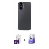MARSİLYAN™- iPhone 16 Kılıf Eksen Prime - Siyah Bilvis 5in1 5D Magic Hayalet Cam Ekran Koruyucu + Bilvis Titan Kamera Lens - PE