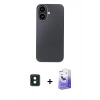 MARSİLYAN™- iPhone 16 Kılıf Eksen Prime - Siyah Bilvis 5in1 5D Magic Hayalet Cam Ekran Koruyucu + PVD Metal Kamera Lens - YL