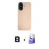 MARSİLYAN™- iPhone 16 Kılıf Eksen Prime - Siyah Bilvis 5in1 5D Magic Hayalet Cam Ekran Koruyucu + PVD Metal Kamera Lens - MI