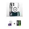 MARSİLYAN™- iPhone 16 Kılıf İz Asil Prime - Şeffaf 360 Full Body Arka Koruyucu + Bilvis Titan Kamera Lens - GS