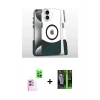 MARSİLYAN™- iPhone 16 Kılıf İz Asil Prime - Şeffaf 360 Full Body Arka Koruyucu + Raze Metal Kamera Lens - PE