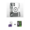 MARSİLYAN™- iPhone 16 Kılıf İz Asil Prime - Şeffaf 360 Full Body Arka Koruyucu + Bilvis Titan Kamera Lens - SH