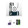 MARSİLYAN™- iPhone 16 Kılıf İz Asil Prime - Şeffaf 360 Full Body Arka Koruyucu + Bilvis Titan Kamera Lens - YL