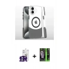 MARSİLYAN™- iPhone 16 Kılıf İz Asil Prime - Şeffaf 360 Full Body Arka Koruyucu + Bilvis Titan Kamera Lens - YL