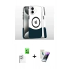 MARSİLYAN™- iPhone 16 Kılıf İz Asil Prime - Şeffaf Pasifik Cam Ekran Koruyucu + Raze Metal Kamera Lens - BZ