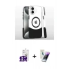 MARSİLYAN™- iPhone 16 Kılıf İz Asil Prime - Şeffaf Pasifik Cam Ekran Koruyucu + Bilvis Titan Kamera Lens - GS