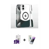 MARSİLYAN™- iPhone 16 Kılıf İz Asil Prime - Şeffaf Pasifik Cam Ekran Koruyucu + Bilvis Titan Kamera Lens - GS
