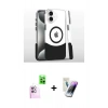 MARSİLYAN™- iPhone 16 Kılıf İz Asil Prime - Şeffaf Pasifik Cam Ekran Koruyucu + Raze Metal Kamera Lens - PE