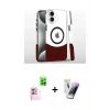 MARSİLYAN™- iPhone 16 Kılıf İz Asil Prime - Şeffaf Pasifik Cam Ekran Koruyucu + Raze Metal Kamera Lens - PE