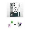 MARSİLYAN™- iPhone 16 Kılıf İz Asil Prime - Şeffaf Pasifik Cam Ekran Koruyucu + Raze Metal Kamera Lens - PE