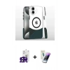 MARSİLYAN™- iPhone 16 Kılıf İz Asil Prime - Şeffaf Pasifik Cam Ekran Koruyucu + Bilvis Titan Kamera Lens - SH