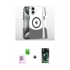 MARSİLYAN™- iPhone 16 Kılıf İz Asil Prime - Siyah 360 Mat Full Body Arka Koruyucu + Raze Metal Kamera Lens - PE