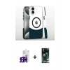 MARSİLYAN™- iPhone 16 Kılıf İz Asil Prime - Siyah 360 Mat Full Body Arka Koruyucu + Bilvis Titan Kamera Lens - SH