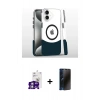 MARSİLYAN™- iPhone 16 Kılıf İz Asil Prime - Siyah 3D Antistatik Hayalet Cam Ekran Koruyucu + Bilvis Titan Kamera Lens - GS