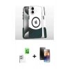 MARSİLYAN™- iPhone 16 Kılıf İz Asil Prime - Siyah 3D Antistatik Mat Seramik Nano Ekran Koruyucu + Raze Metal Kamera Lens - BZ