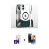 MARSİLYAN™- iPhone 16 Kılıf İz Asil Prime - Siyah 3D Antistatik Mat Seramik Nano Ekran Koruyucu + Bilvis Titan Kamera Lens - GS
