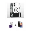 MARSİLYAN™- iPhone 16 Kılıf İz Asil Prime - Siyah 3D Antistatik Mat Seramik Nano Ekran Koruyucu + Bilvis Titan Kamera Lens - SH