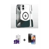 MARSİLYAN™- iPhone 16 Kılıf İz Asil Prime - Siyah 3D Antistatik Mat Seramik Nano Ekran Koruyucu + Bilvis Titan Kamera Lens - SH