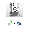 MARSİLYAN™- iPhone 16 Kılıf İz Asil Prime - Siyah 3D Antistatik Seramik Nano Ekran Koruyucu + Raze Metal Kamera Lens - BZ