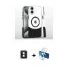 MARSİLYAN™- iPhone 16 Kılıf İz Asil Prime - Siyah 3D Antistatik Seramik Nano Ekran Koruyucu + PVD Metal Kamera Lens - PE